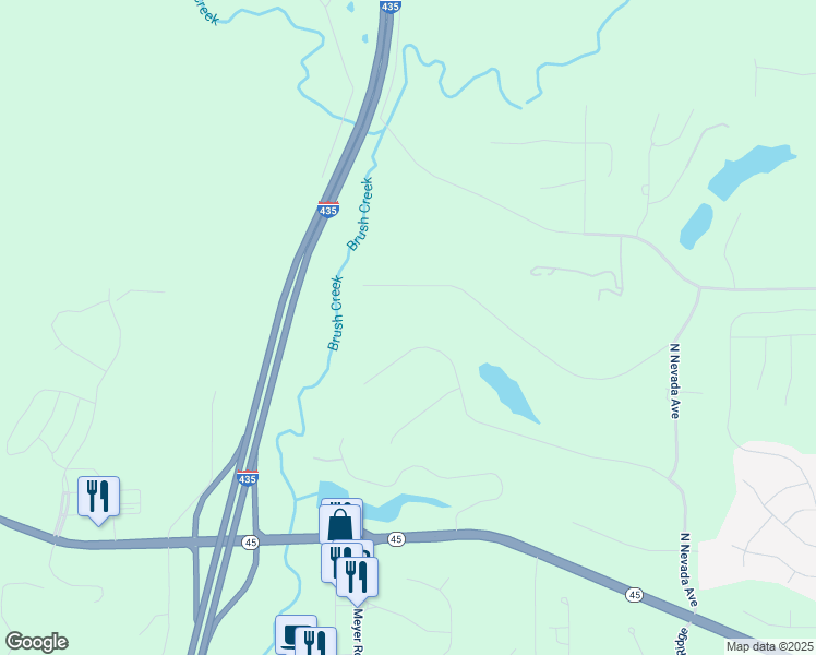 map of restaurants, bars, coffee shops, grocery stores, and more near 14510 Northwest 73rd Street in Parkville