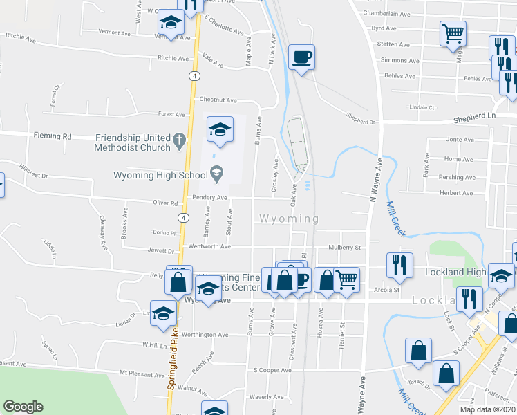 map of restaurants, bars, coffee shops, grocery stores, and more near 810 Burns Avenue in Cincinnati