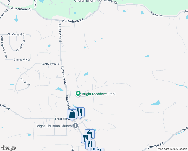 map of restaurants, bars, coffee shops, grocery stores, and more near 1946 Einsel Road in Lawrenceburg