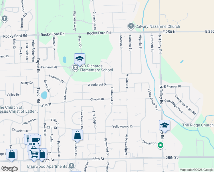 map of restaurants, bars, coffee shops, grocery stores, and more near 3235 Woodcrest Court in Columbus