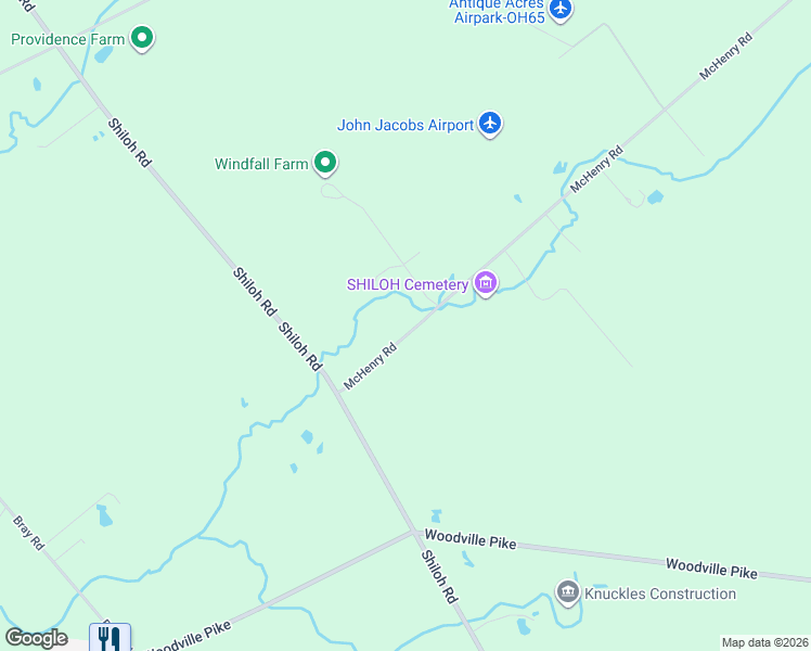 map of restaurants, bars, coffee shops, grocery stores, and more near 2552 McHenry Road in Goshen