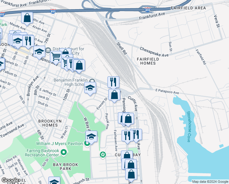 map of restaurants, bars, coffee shops, grocery stores, and more near 3605 Fairhaven Avenue in Baltimore