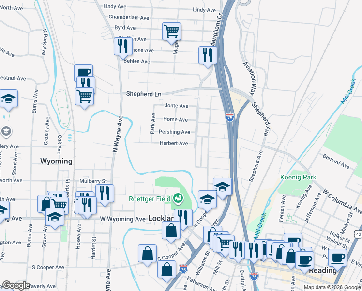 map of restaurants, bars, coffee shops, grocery stores, and more near 311 Herbert Avenue in Cincinnati