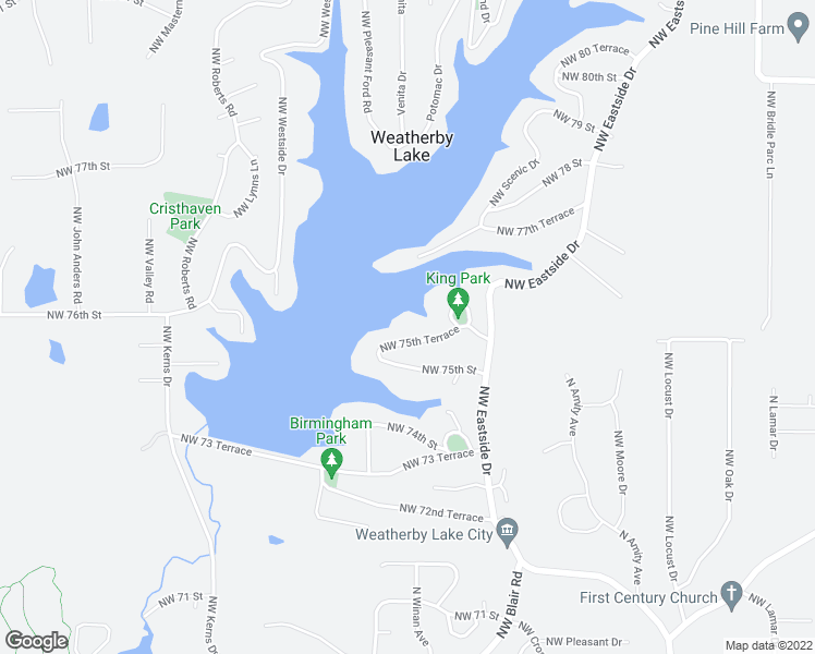 map of restaurants, bars, coffee shops, grocery stores, and more near 9906 Northwest 75th Terrace in Weatherby Lake