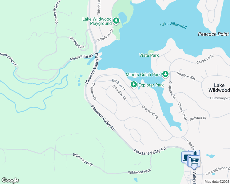 map of restaurants, bars, coffee shops, grocery stores, and more near 19992 Echo Blue Drive in Penn Valley