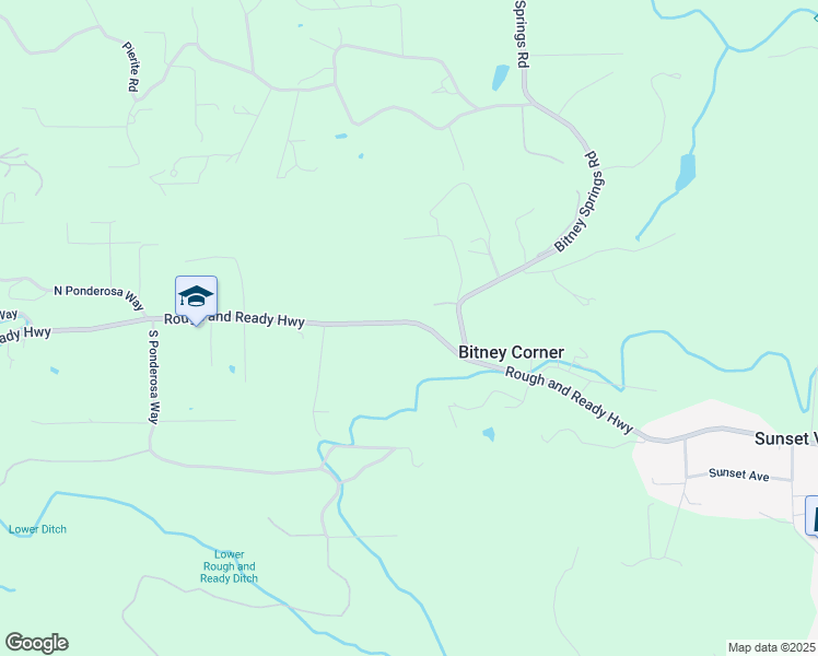 map of restaurants, bars, coffee shops, grocery stores, and more near 12895 Rough and Ready Highway in Rough and Ready