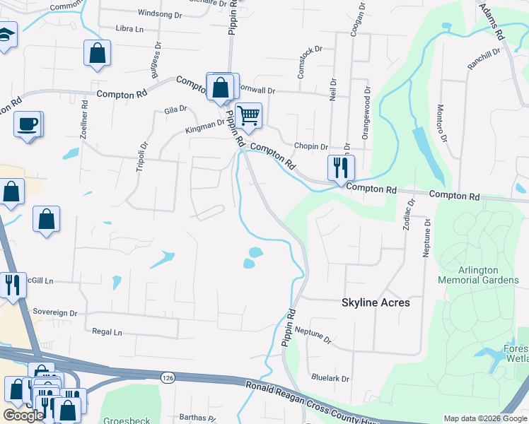 map of restaurants, bars, coffee shops, grocery stores, and more near 8925 Pippin Road in Cincinnati