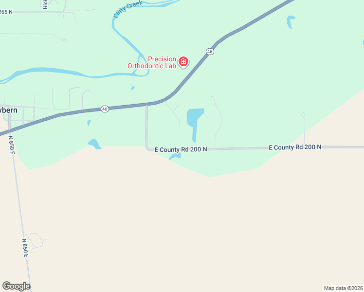 map of restaurants, bars, coffee shops, grocery stores, and more near 17322 East County Road 200 North in Hope