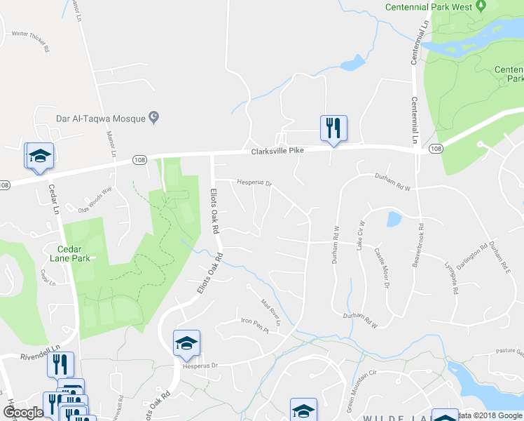 map of restaurants, bars, coffee shops, grocery stores, and more near 5062 Summer Day Lane in Columbia