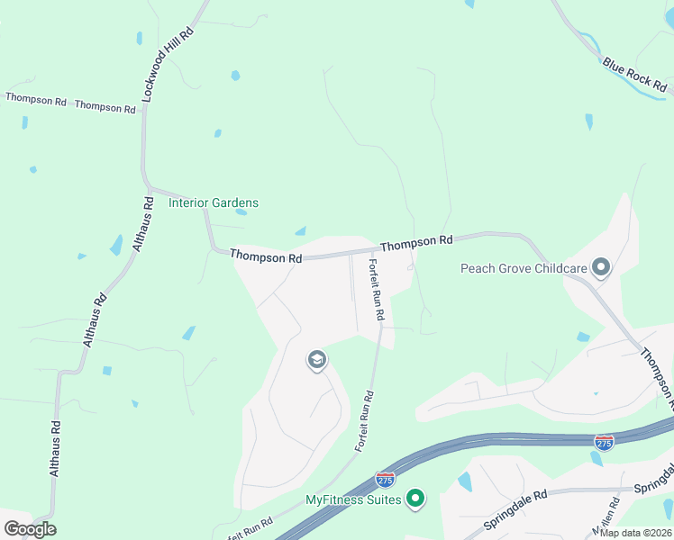 map of restaurants, bars, coffee shops, grocery stores, and more near 6633 Thompson Road in Cincinnati