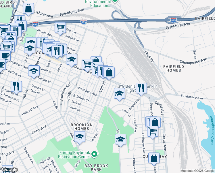 map of restaurants, bars, coffee shops, grocery stores, and more near 3614 Saint Margaret Street in Baltimore