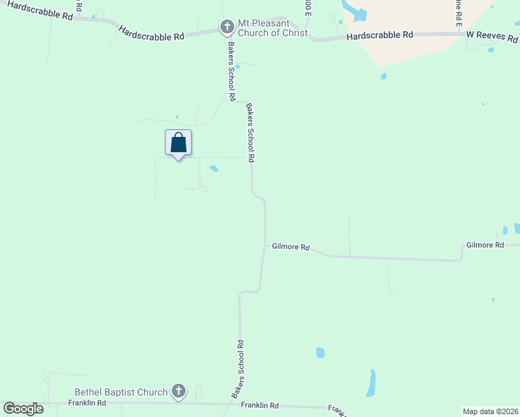 map of restaurants, bars, coffee shops, grocery stores, and more near 3865 Bakers School Road in Spencer