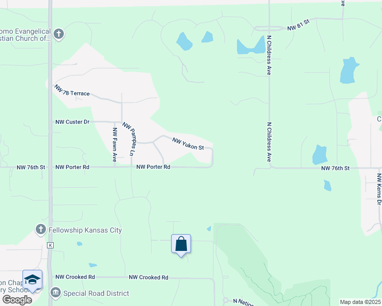 map of restaurants, bars, coffee shops, grocery stores, and more near 12201 Northwest Yukon Street in Kansas City