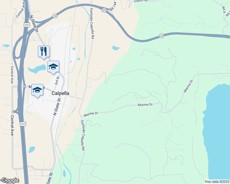 map of restaurants, bars, coffee shops, grocery stores, and more near 751 Rubicon Court in Ukiah