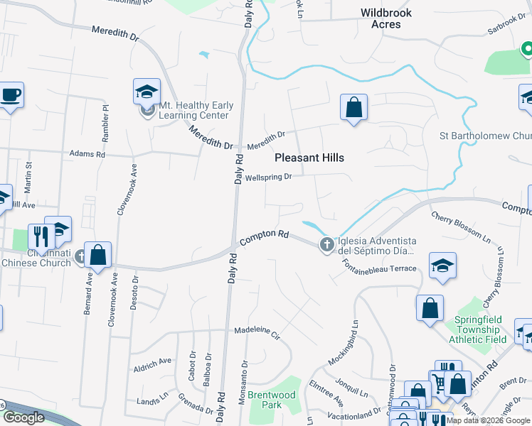 map of restaurants, bars, coffee shops, grocery stores, and more near 9156 Yorkridge Drive in Cincinnati