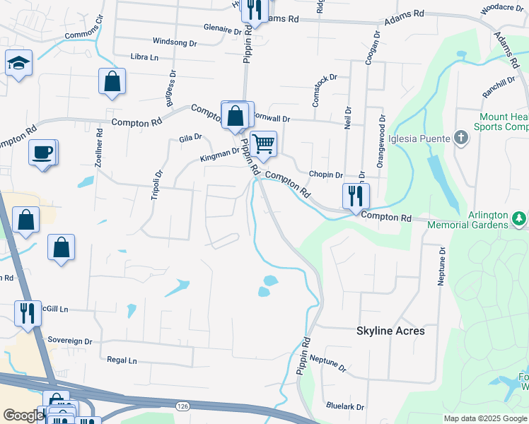 map of restaurants, bars, coffee shops, grocery stores, and more near 9048 Brookside Drive in Groesbeck