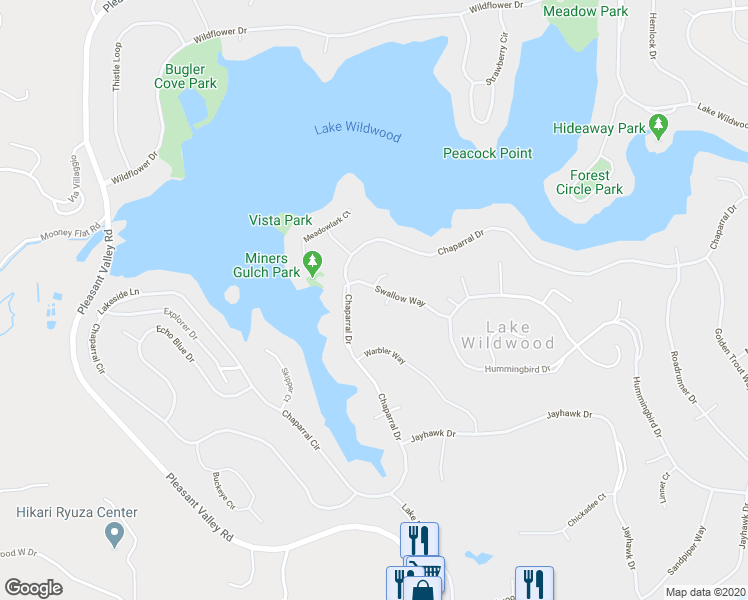 map of restaurants, bars, coffee shops, grocery stores, and more near 11818 Swallow Court in Penn Valley