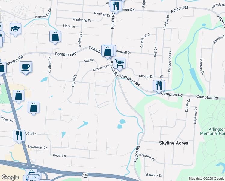 map of restaurants, bars, coffee shops, grocery stores, and more near 9048 Brookside Drive in Groesbeck