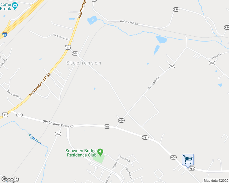map of restaurants, bars, coffee shops, grocery stores, and more near Stephenson Road in Stephenson