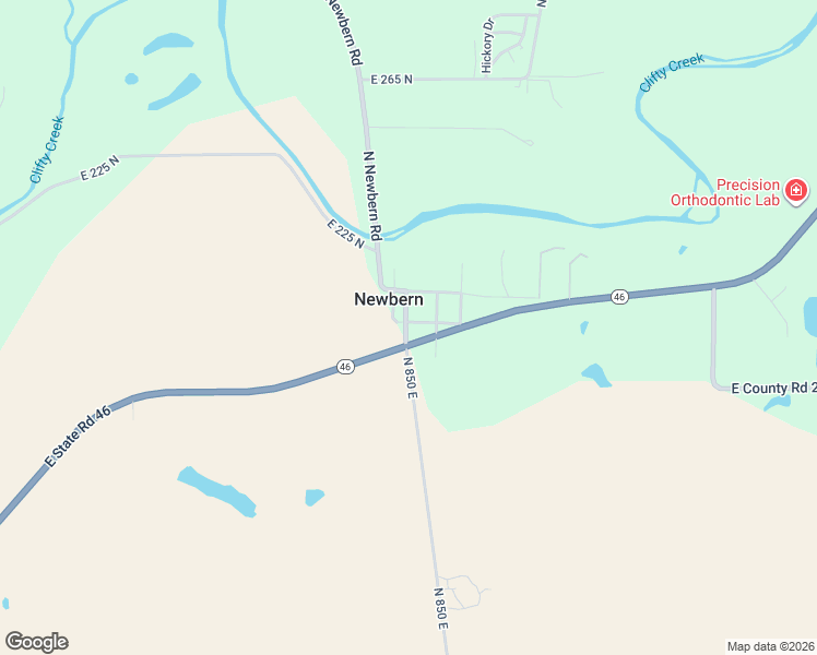 map of restaurants, bars, coffee shops, grocery stores, and more near 15862 Indiana 46 in Columbus