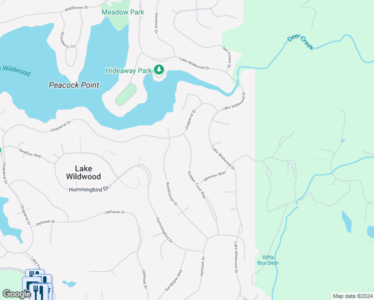map of restaurants, bars, coffee shops, grocery stores, and more near 13070 Golden Trout Way in Penn Valley