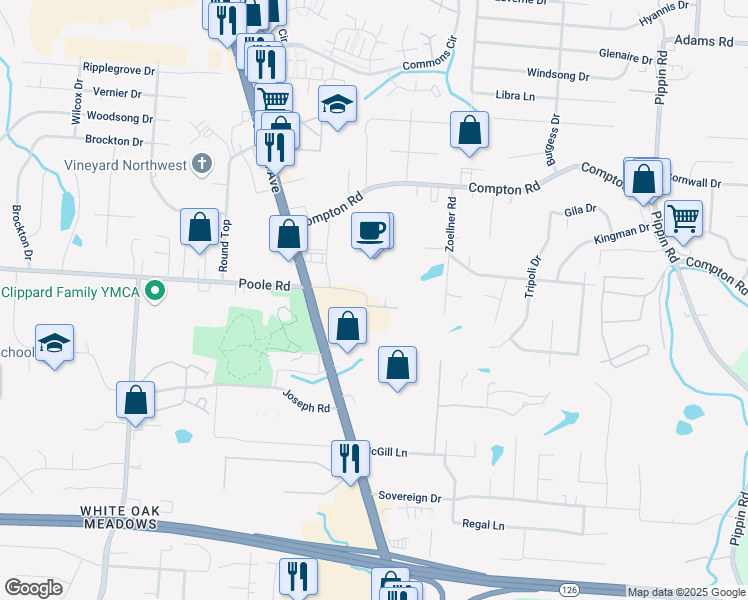 map of restaurants, bars, coffee shops, grocery stores, and more near 8944 Colerain Avenue in Cincinnati