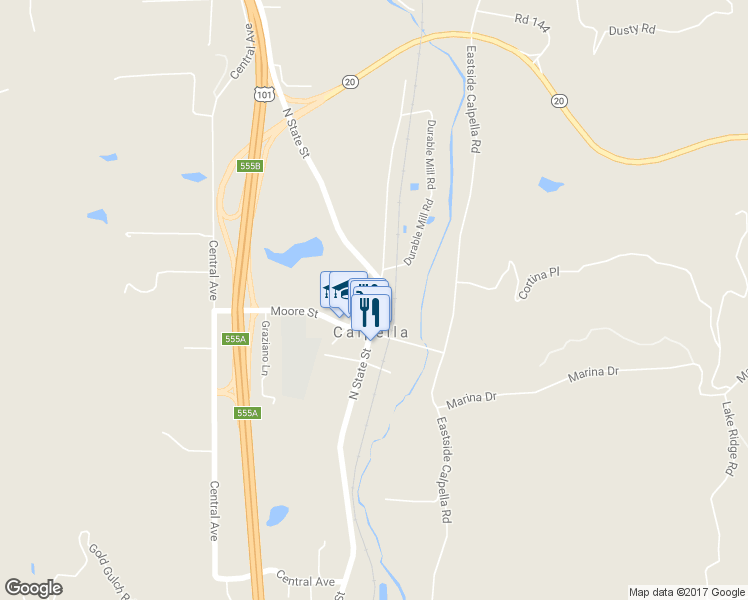 map of restaurants, bars, coffee shops, grocery stores, and more near in Ukiah