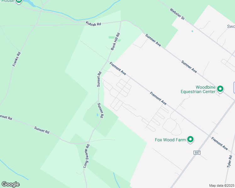 map of restaurants, bars, coffee shops, grocery stores, and more near 33 Fremont Avenue in Woodbine
