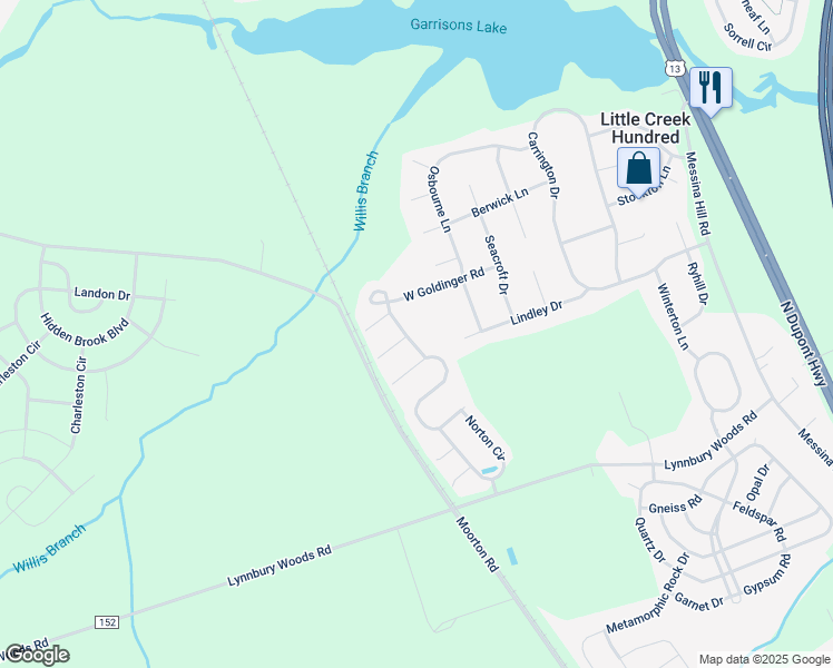 map of restaurants, bars, coffee shops, grocery stores, and more near 93 Chippenham Lane in Dover