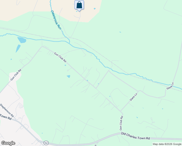 map of restaurants, bars, coffee shops, grocery stores, and more near 759 Gun Club Road in Stephenson