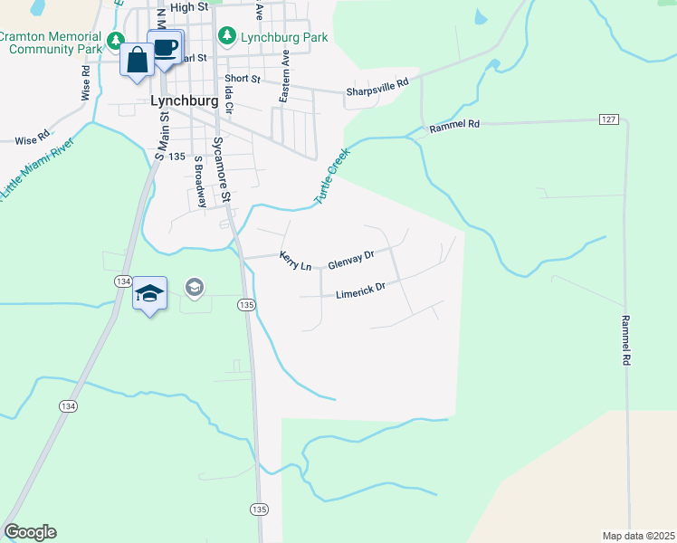 map of restaurants, bars, coffee shops, grocery stores, and more near 120 Glenavy Drive in Lynchburg