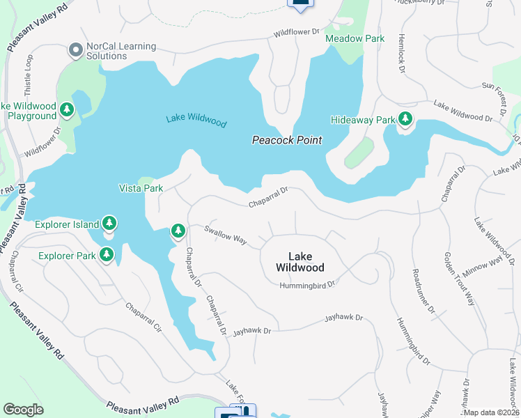 map of restaurants, bars, coffee shops, grocery stores, and more near 18405 Chaparral Drive in Penn Valley