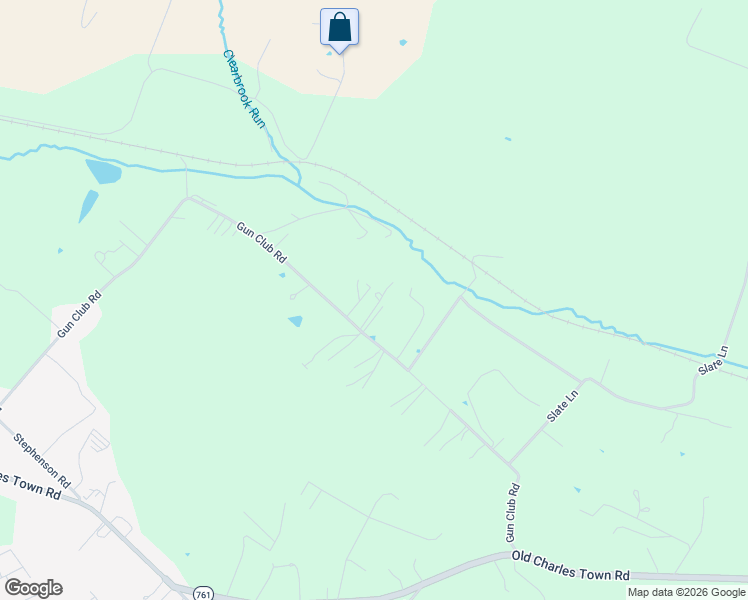 map of restaurants, bars, coffee shops, grocery stores, and more near 759 Gun Club Road in Stephenson