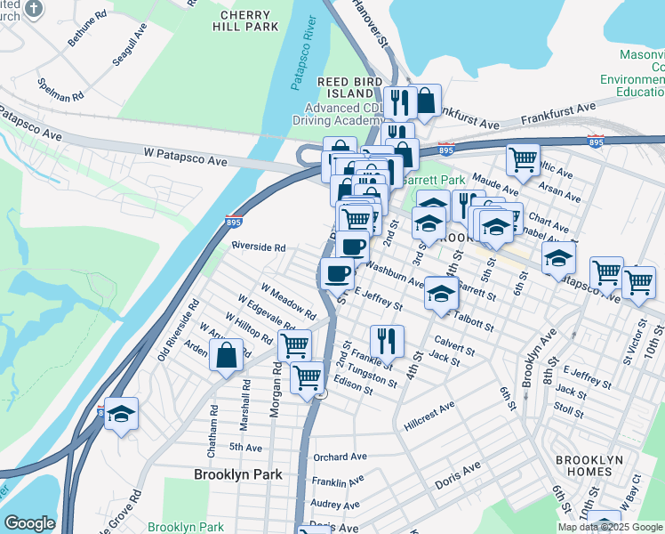 map of restaurants, bars, coffee shops, grocery stores, and more near 13 West Talbott Street in Baltimore