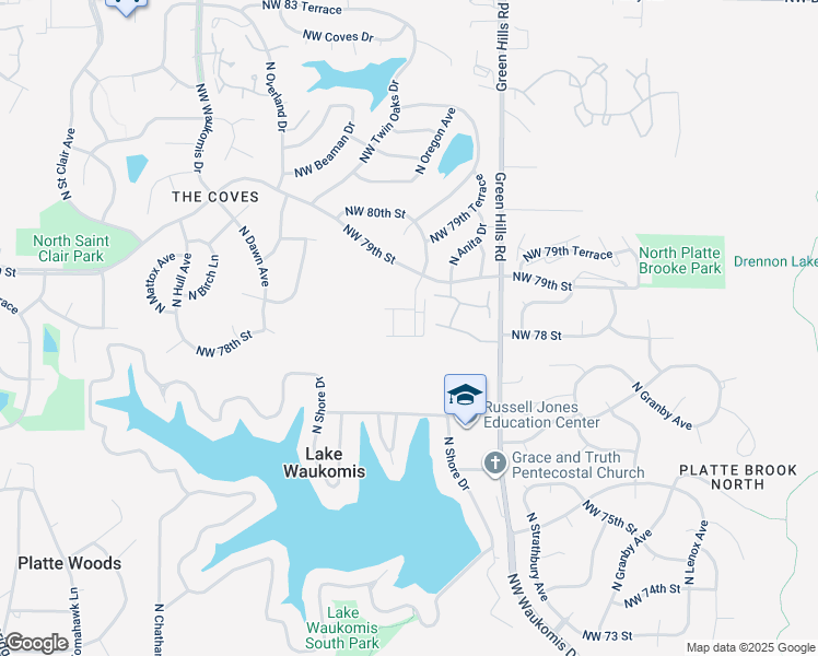 map of restaurants, bars, coffee shops, grocery stores, and more near 4714-4716 Northwest 78th Court in Kansas City