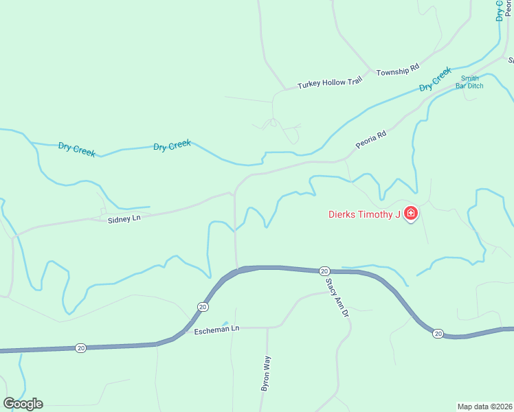 map of restaurants, bars, coffee shops, grocery stores, and more near 9465 Peoria Road in Browns Valley
