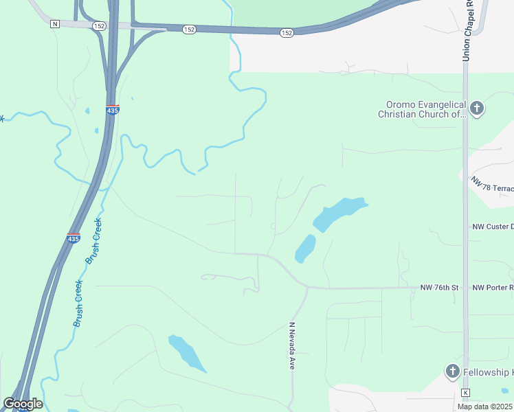 map of restaurants, bars, coffee shops, grocery stores, and more near 7708 Northwest Paradise Lane in Parkville
