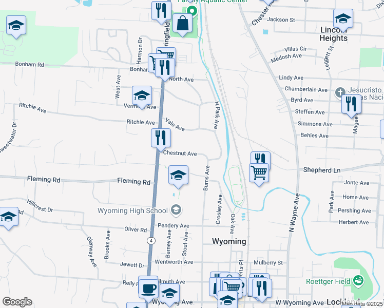 map of restaurants, bars, coffee shops, grocery stores, and more near 56 Chestnut Avenue in Cincinnati