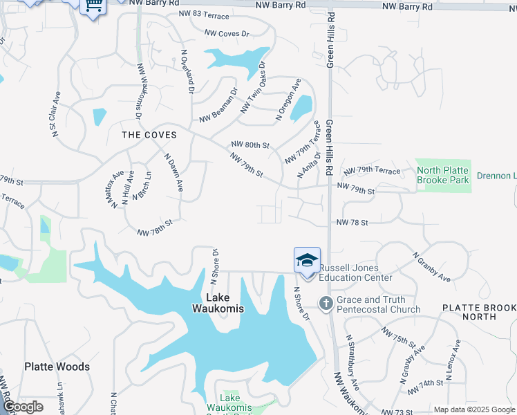 map of restaurants, bars, coffee shops, grocery stores, and more near 4714-4716 Northwest 78th Court in Kansas City