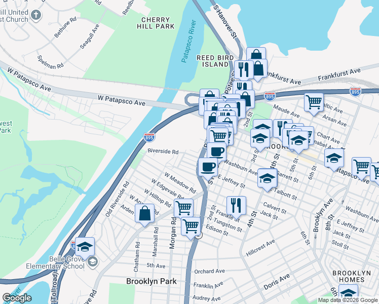map of restaurants, bars, coffee shops, grocery stores, and more near 52 West Talbott Street in Baltimore