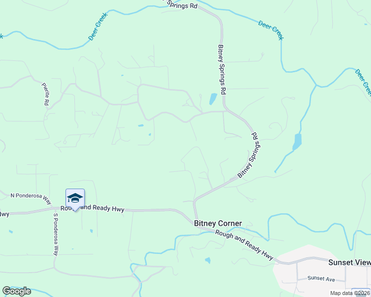 map of restaurants, bars, coffee shops, grocery stores, and more near 10144 Bitney Springs Road in Nevada City