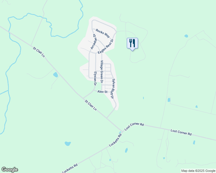 map of restaurants, bars, coffee shops, grocery stores, and more near 43173 Eleni Street in Leesburg