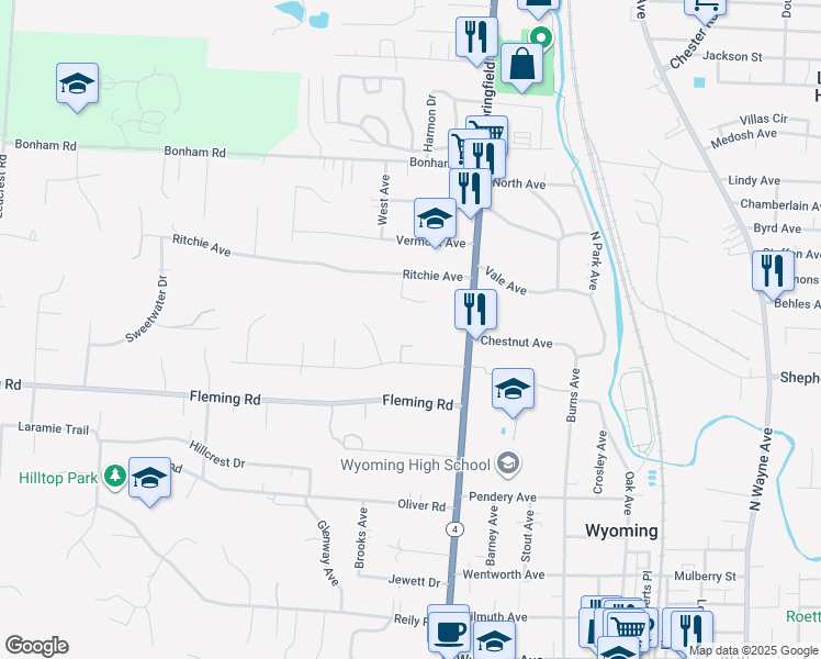 map of restaurants, bars, coffee shops, grocery stores, and more near 48 Forest Avenue in Cincinnati