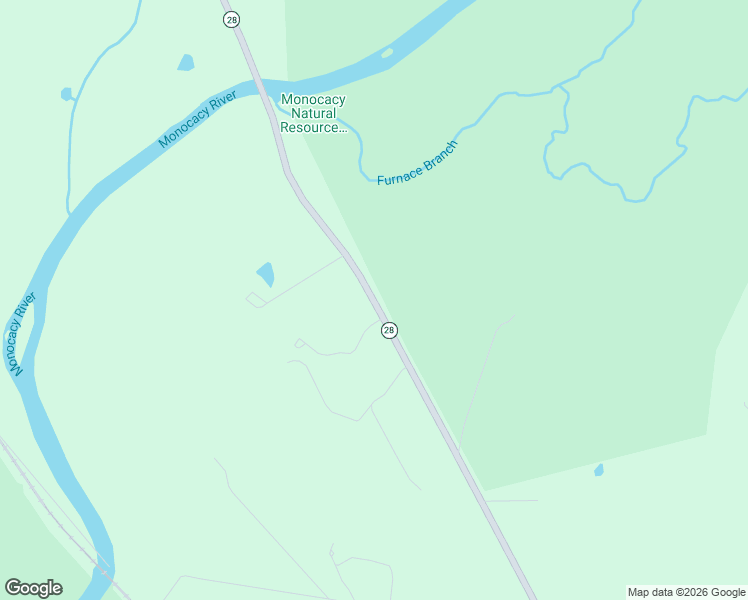 map of restaurants, bars, coffee shops, grocery stores, and more near Dickerson Road in Dickerson