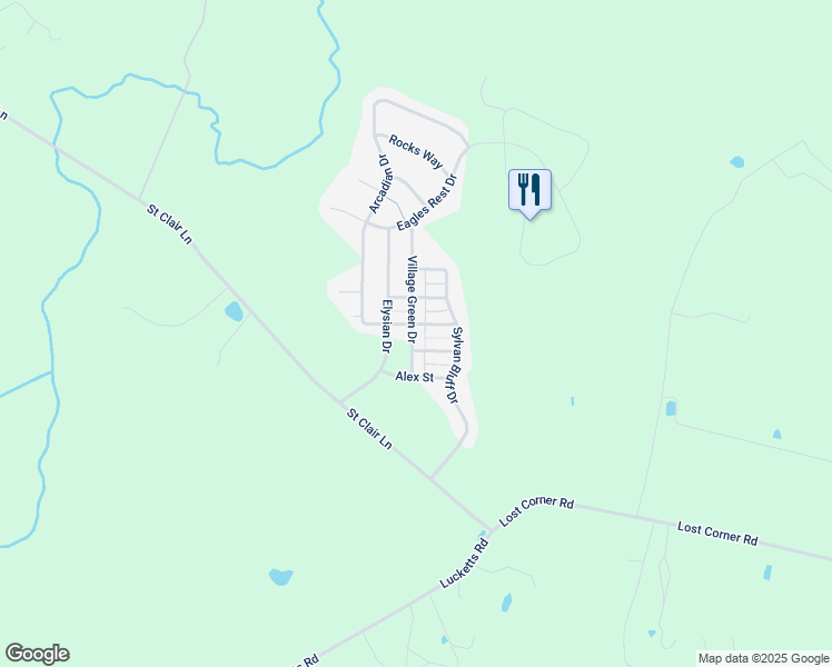 map of restaurants, bars, coffee shops, grocery stores, and more near 13588 Village Green Drive in Leesburg