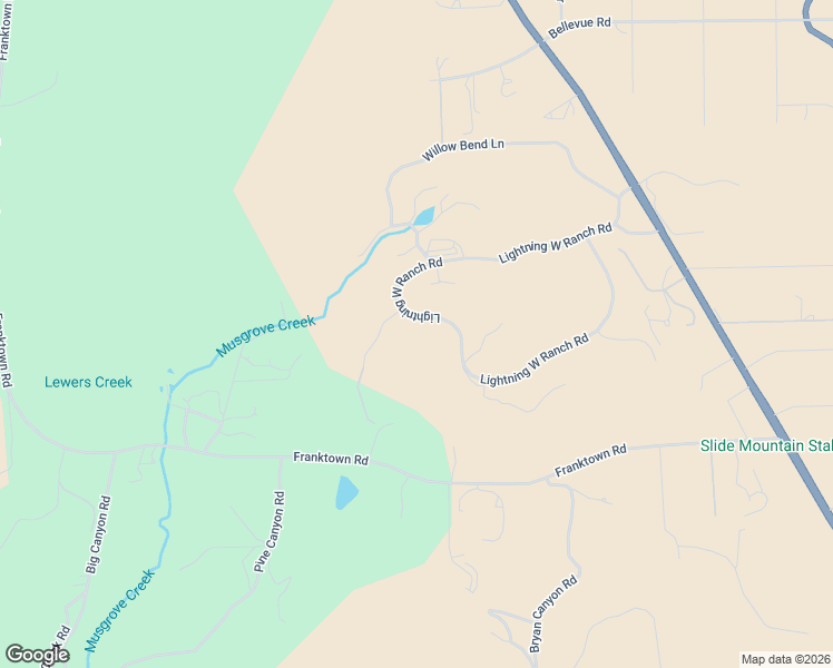 map of restaurants, bars, coffee shops, grocery stores, and more near 27 Lightning West Ranch Road in New Washoe City