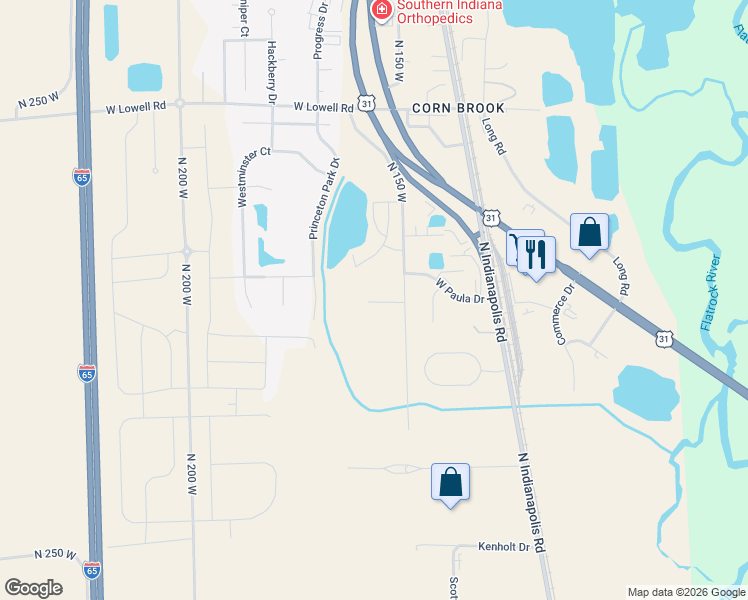 map of restaurants, bars, coffee shops, grocery stores, and more near 1532 West Paula Drive in Columbus