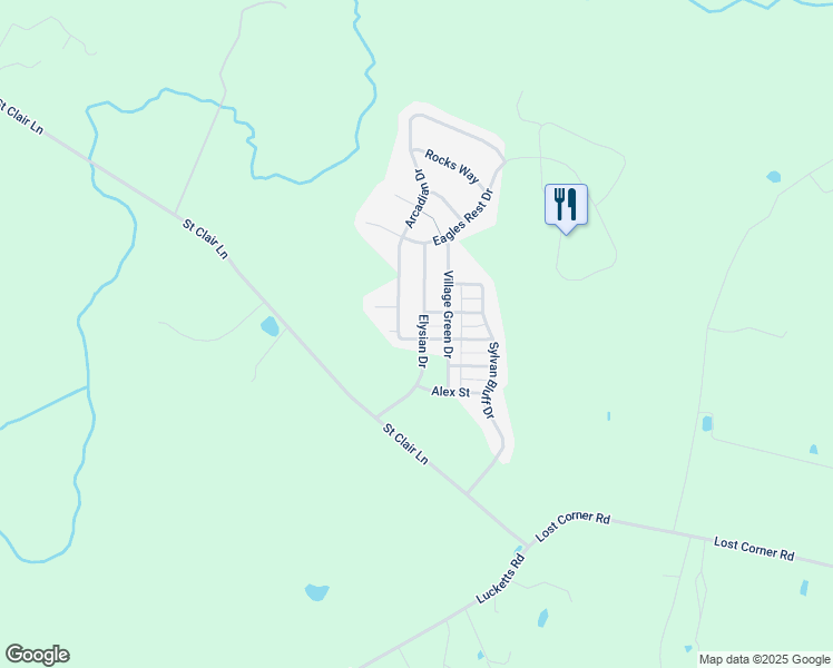 map of restaurants, bars, coffee shops, grocery stores, and more near 13587 Elysian Drive in Leesburg