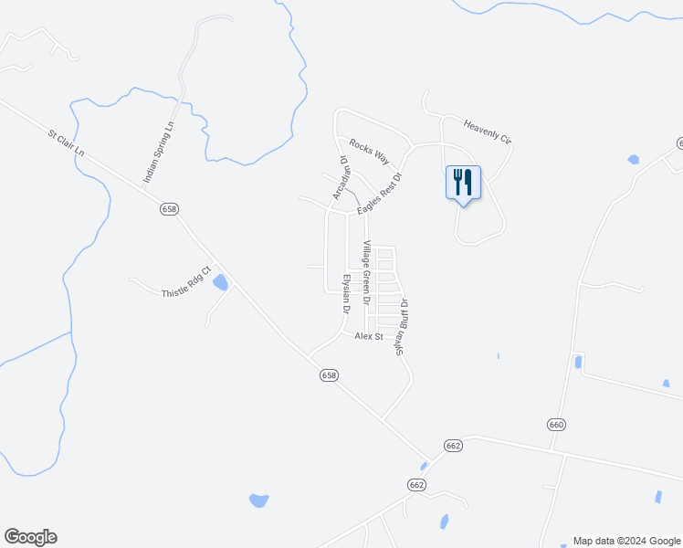 map of restaurants, bars, coffee shops, grocery stores, and more near 13575 Elysian Drive in Leesburg