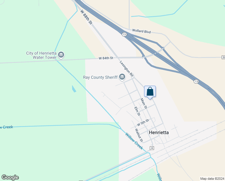 map of restaurants, bars, coffee shops, grocery stores, and more near 8 Th Street in Henrietta